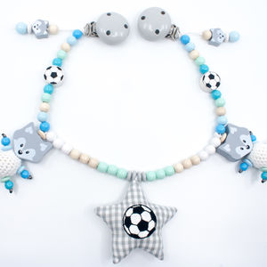 Kinderwagenkette Fussball mit Füchsli und Stoffstern