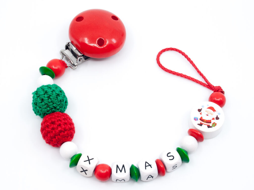 Nuggikette X-Mas mit Häkelperlen